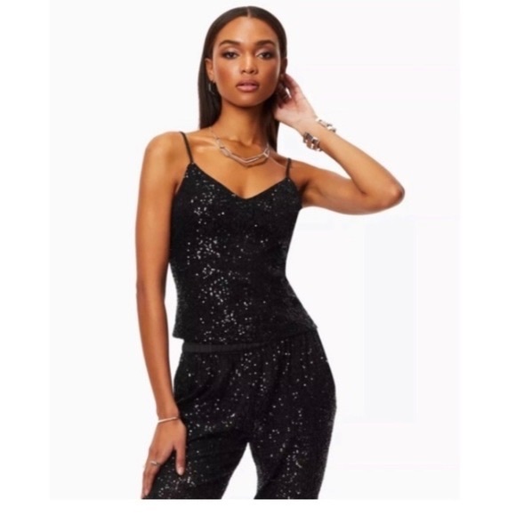 Rami Brook Julienne Sequin Top Designer NWT Black 4 - Picture 1 of 3